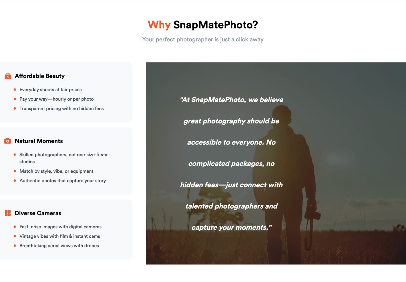 v1 Why SnapMatePhoto section